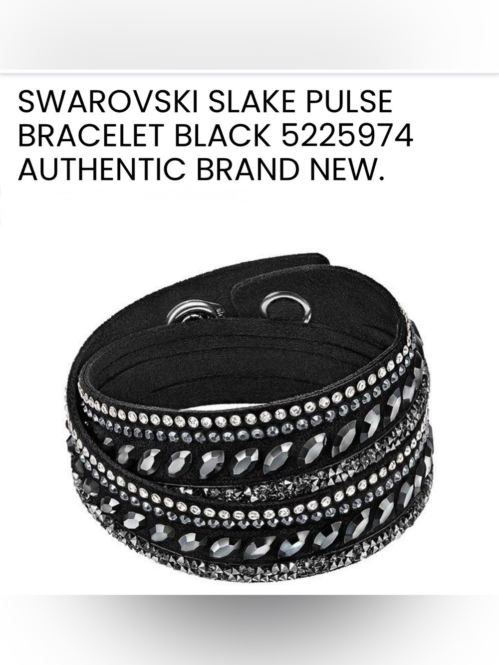 Swarovski Slake Black Crystal Multi-Row Wrap Bracelet